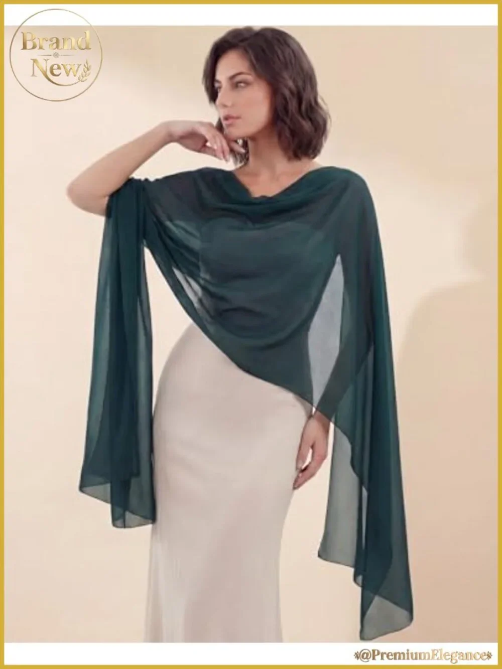 Chiffon Shawl Wrap for Evening Dresses Wedding Formal Sheer